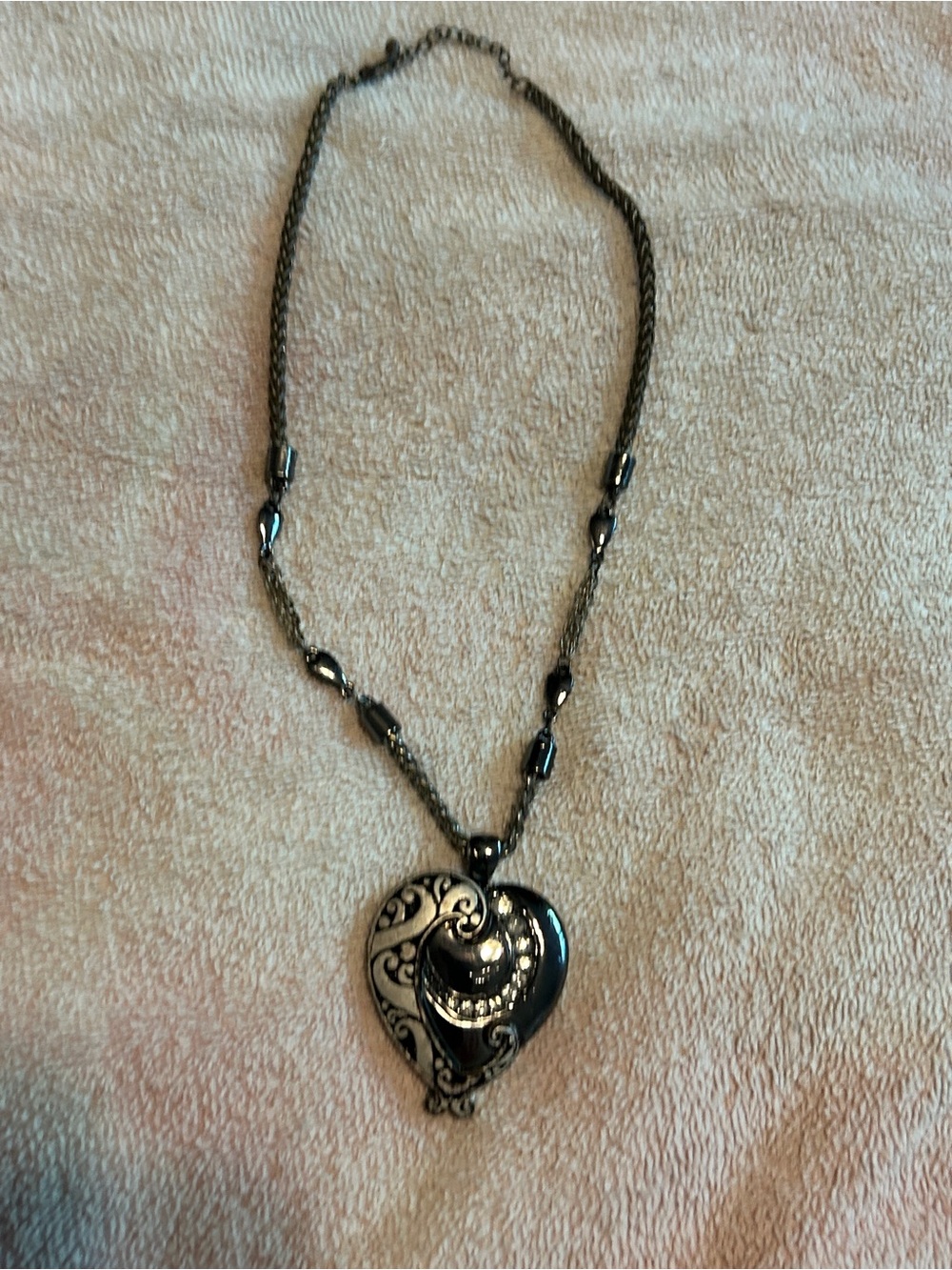 Heart Pendant Necklace in Silver-Tone